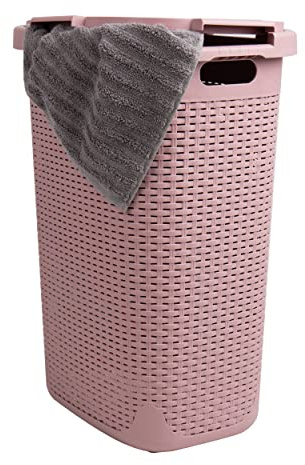 Mind Reader Panier à linge fin 60 L, rose, simple