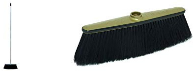 Pippo Scopa Piuma Completa P020162C, Grigio E Nero, Dimensioni 31 X 141,5 Cm & Scopa Interni, Nero E Oro, Dimensione 31 X 9,5 Cm