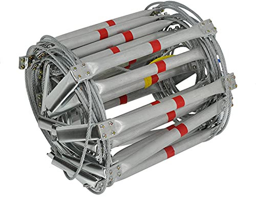 ZXCVBAS Rettungsleiter,Mehrzweckleiter,Kletter-Fluchtleitern,Feuerbeständige Stahldrahtseilleitern,rutschfeste, Verschleißfeste,Rettungsleitern Aus Aluminiumlegierung,8m/26.24ft