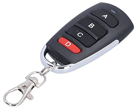 Akozon Mando a distancia para puerta de garaje, 433 Mhz, 4 botones, clonación universal, copia, clonador, llave de control remoto para puerta de garaje