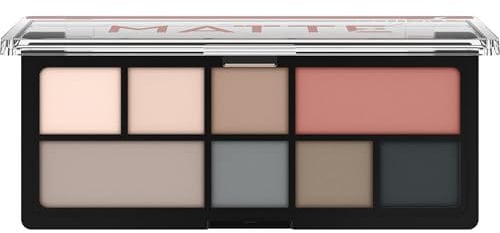 Catrice The Dusty Matte Eyeshadow Palette, Lidschatten, Grau, 8 Grau-Töne, matt, vegan, ohne Mikroplastikpartikel, ohne Parfüm, ölfrei, 1er Pack (9g)