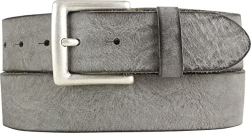 BELTINGER Premium Weicher Vollrindledergürtel, 40 mm breit, Used Look, Jeans & Hosen, Vintage Stil, Made in Italy, Casual und Office | Dunkelgrau 95cm