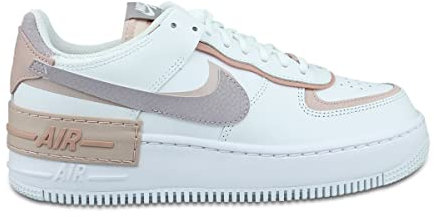NIKE Air Force 1 Shadow, Sneaker Donna, White/Amethyst Ash-Pink Oxford, 40 EU