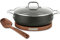 All-Clad E1002S65 HA1 Antihaftbeschichtung Sauteuse mit Untersetzer aus Akazienholz, Löffel und Glasdeckel, Aluminium, Farbe