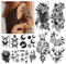 Acevegue 29 Blätter Fake Tattoos Frauen, Damen Temporäre Aufkleben Tattoos Erwachsene Wasserfest, Schwarz Blumen-Element Haut Tattoo Kã¶rper Make-up Karneval