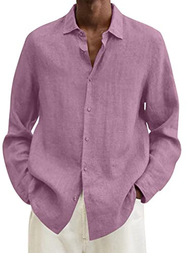 Chemise en Coton et Lien Graphique Muscle Slim Fit Sport Grande Taille Pas Cher Rétro Cool 100% Coton Tee Hauts Hommes Été Mode Coton Décontractée Top Blouse Pas Rose_0 L