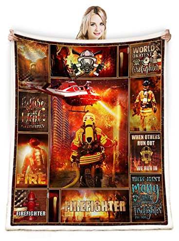 Juirnost Feuerwehrmann Geschenke für Männer Feuerwehrmann Decke Feuerwehrmann Überwurf Decke Feuerwehrmann Geburtstag Geschenkidee Feuerwehrmann Praktiker Überwurf Decken Fleece Weich Gemütlich Luxus