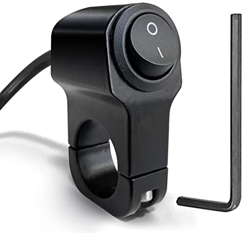 Greluma 1 Pz Interruttore manubrio moto da 22 mm (7/8), interruttore faro manubrio ATV, interruttore in lega di alluminio per faretto luce bici moto