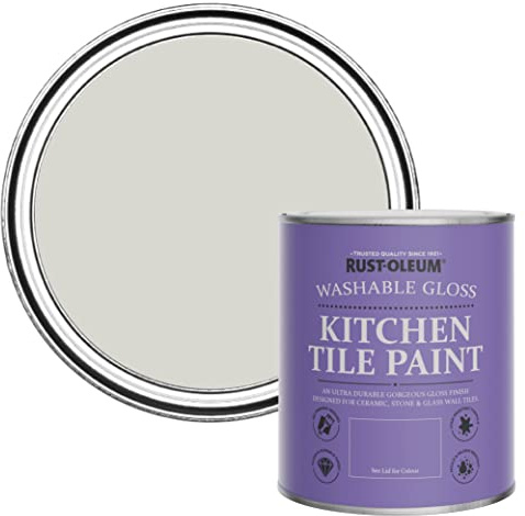 Rust-Oleum Grey Water-Resistant Kitchen Tile Paint in Gloss Finish - Bare Birch 750ml