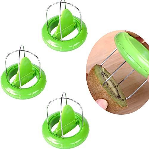 Gofidin 3pcs Fast Peel, Kiwi Slicer Pitter Peeler Scooper, Serrated Fruit Stainless Steel Peeler (Green)