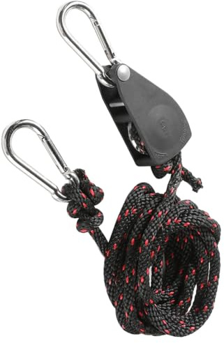 Alomejor Pulley System Set,Pulley Block Stainless Steel Adjustable Pulley Roller Wheel with 2 Strong Buckles and Long Nylon Rope for Lamp Lifting