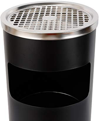 GMSLuu Mülltrenner Edelstahl Standaschenbecher Standascher Mülleimer mit Inneneimer 30L Aschenbecher 62cm Schwarz Balkon Outdoor