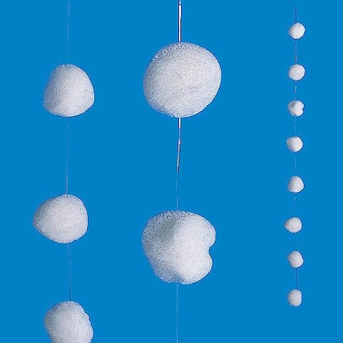 Deco Woerner Schneebällen Kette, 270 cm lang, 4 cm Ø Winterdeko Weihnachtsdeko Schneeballgirlande