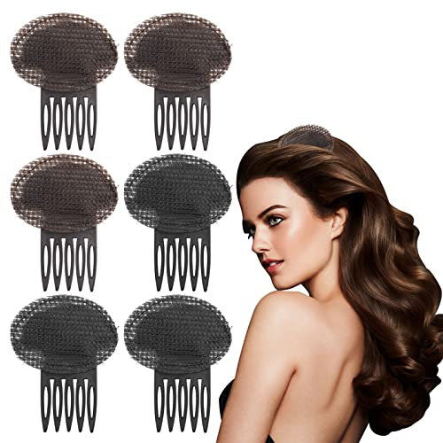 6 Pack Puff Hair Head Cushion Fluffy Hair Pad Sponge Comb Clip Volume Base Fluffy Magic Bangs Hair Pad DIY Hair Styling Beauty Tool Accessories for Women and Girls