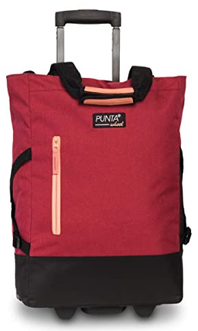 Punta® Einkaufstrolley 33L Weinrot | Einkaufstrolley modern mit Skater-Rollen – leise & leichtgängig | modernes Design | ideal für Einkäufe, Reisen & Sport | Wheel Shopping Roller für unterwegs