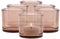 TREND FOR HOME Kerzenständer Glas H: 8 cm Ø 9 cm Teelichthalter Set von 6 Kerzenhalter Beige Teelichter Bunte Teelichter Runde Teelichtgläser Kerzengläser zum Kerzen Gießen | 250 ml | Luna