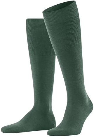 FALKE Herren Kniestrümpfe Airport M Kh Wolle Baumwolle lang einfarbig 1 Paar, Grün Caiman 7998, 41-42
