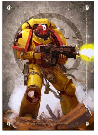 Displate Warhammer Metalposter Magnetische Befestigung Offiziell Lizenziert Bilderr Geschenke Imperial Fists Intercessor Poster 67,5x48cm