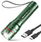 GEARLITE Lampe Torche LDE Rechargeable, Lampe de Poche 2000 Lumens 3 Modes, Zoomable Lampe Torche Tactique LED Ultra Puissante, Mini Lampe de Poche Enfant Portable Pour Cadeau Camping Urgence Vert