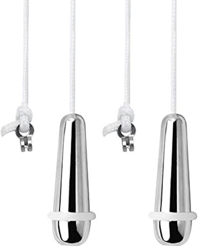 Wiredock 2 Pack Pull Cord Weight Handle Blind Pull Chrome Light Pull with Rubber Ring for Shower/Bathroom/Toilet/Fan Switch|SH124