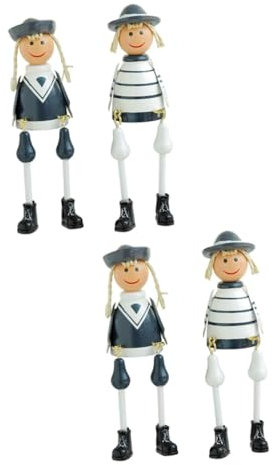 Garneck 2st Holzhandwerk Sitzende Holzfigur Holzdekor Desktop-Dekoration Nautische Puppenfigur Sitzende Figuren Miniatur Sitzende Beinpuppe Esstischdekoration Dekorationen Empfindlich