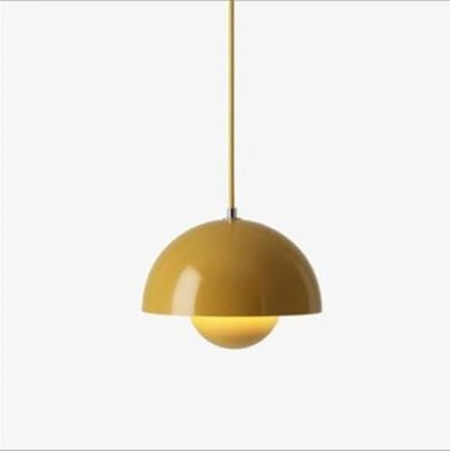 SXYSXYSXY Modern Nordic Hängelampe Nachttisch Pendelleuchte Minimalismus Esszimmerlampe Hängeleuchten Deckenleuchte E27 Für Schlafzimmer Wohnzimmer Ø23*16cm,Gelb, 65833037-YELLOW