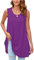 Enmain Canotta Donna Estiva Lunga Taglie Forti Canottiera Top Donna Magliette Tunica Senza Maniche Maglia Lungo per Leggings Blusa Viola XL