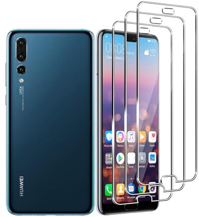 Mzhki 3 Piezas Protector de Pantalla para Huawei P20 Pro Cristal Templado, Ultra HD Vidrio Templado Membrana 9H Dureza, Sin Burbujas