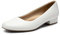 DREAM PAIRS Women's Pumps Low Chunky Closed Toe Heels for Women Comfortable Casual Slip-On Dress Shoes for Wedding Work Office Party SDPU2461W,Size 6.5,White-Pu,SDPU2461W