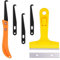 XPOOP Raschietto Kit per Fughe Piastrelle, Grout Remover Strumento, Rimuovi Silicone, Strumento Sigillante Kit di Rimozione del Silicone Stucco Sigillante con 6 Lame in Acciaio