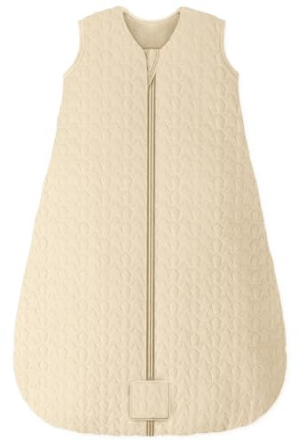 Unnivoll Schlafsack Baby Winter 2,5 Tog Baby Schlafsack 18-24 Monate Baumwolle Babyschlafsack Neugeborene Winterschlafsack Baby Warm und Weich 90 cm für Jungen Mädchen Aprikose