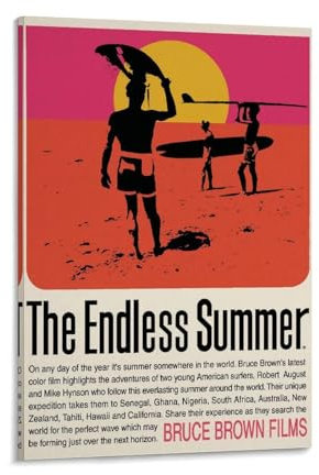 CDAXHOZ Poster The Endless Summer für Wand-, Hotelkunst, Dekoration, Gemälde, Wohnzimmer, Schlafzimmer, Gemälde, Badezimmer, Bar, Theke, Poster, 40 x 60 cm, Rahmenstil