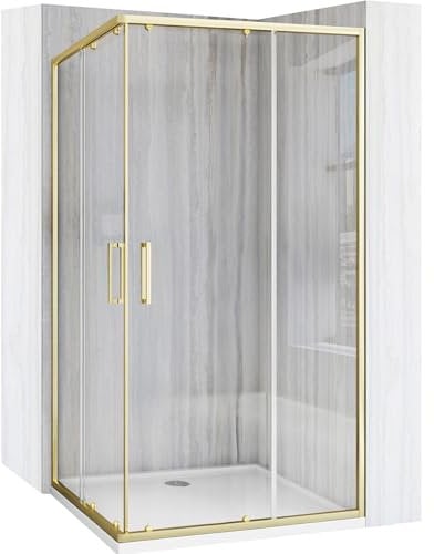 REA CABINA DE DUCHA CITY 80 X 100 X 190 CM CABINA DE DUCHA RECTANGULAR (ORO CEPILLADO)