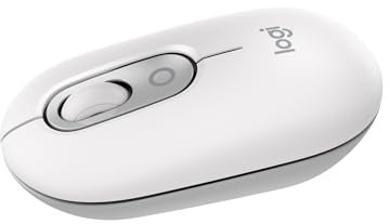 Logitech POP Mouse, ratón inalámbrico Bluetooth compacto y portátil con botones programables y clics discretos, tecnología Easy-Switch para alternar hasta 3 dispositivos, portátil, tablet, PC - Blanco