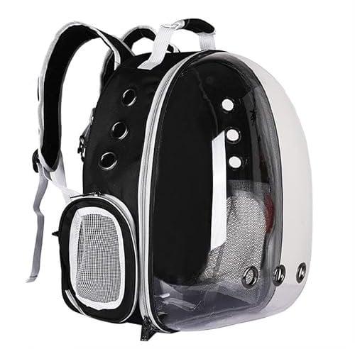 JUMI Transporttasche Hund und Katze - Tragetasche Katzen Hunde - Hunderucksack - Katzen Zubehör - Travel Bag - Transporttasche mit Verstellbarer Riemen - Lüftungsgitter - Schwarz