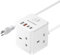 UK to Swiss Plug Adapter with 1.5M Extension Cable 3 Way 4 Fast Charging USB (QC3.0/PD20W) Compact Cube Travel Adapters for UK to Switzerland, Jordan, Liechtenstein, Rwanda, Type J