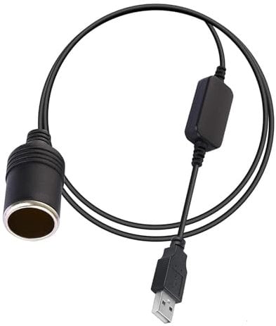 ZZOSRDR 120CM USB to 12V Car Cigarette Lighter Socket Adapter, 5V USB Plug to 12V Car Lighter Socket Female Converter for Driving Recorder, GPS, Electronic Dog, Car Charger - Maximum Power 10W