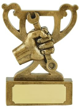 SilverTrophy: Fix It Gold Trophy Prize - Repair Wizard, Belohnung Hardwork, Mechaniker, Mr Fix It, Schraubenschlüssel, brillante Arbeit, Leistung, Teamwork, Erfolg, Handelsarbeiter, Dankeschön Award