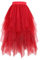 Hanpceirs Damen Tüll Röcke High Low Layered Puffy Fee Röcke A-Linie Midi Rock Unregelmäßiger Tutu Rock Rot L