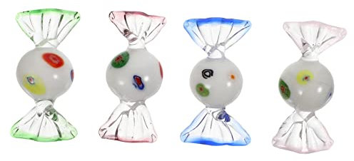 Cabilock 4stücke Teiliges Murano Glas Süßigkeiten Farbige Handgefertigte Candy Deko Aus Langlebigem Glas Vielseitig Für Haus Party Hochzeit Weihnachtsfest Und Aquarium Dekoration