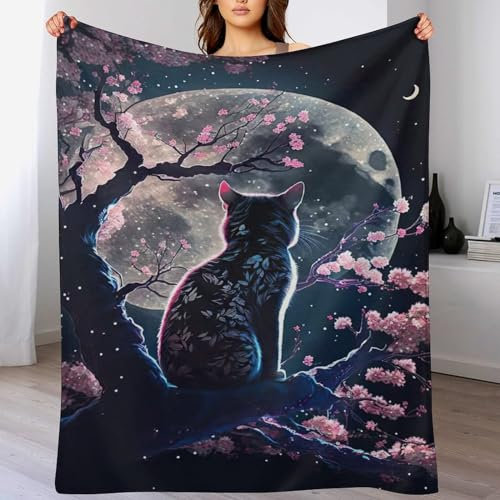 Katze Decke Fleecedecke Geschenk Damen Männer Mädchen Jungen Vier Jahreszeiten Super Weich Und Bequem Plüschdecke Sofa Schlafsofa Büro （150×200cm）