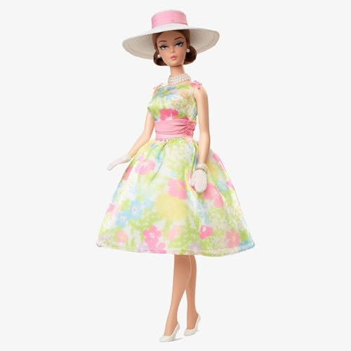 Barbie Signature 12 GIORNI DI PRIMAVERA bambola con capelli castani e 12 giorni di sorprese, edizione limitata da collezione, HRM27