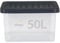 simpa 50 Litre 50L Stackable Plastic Storage Box with Clear/Black Lid - 29cm (H) x 57.5cm (L) x 40cm (W) - Single Box