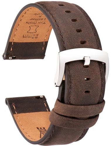 CORROPELLE Leder Uhrenarmbänder Schnellverschluss 18mm 19mm 20mm 21mm 22mm, Vintage Eleganten Hochwertige Ersatz Leder Armband für Damen und Herren, Uhr und Smartwatch