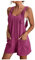EMATOP Overall Damen Sommer Kurz Jumpsuit Baumwolle Leinen Latzhosen Ärmellos Lässiger Trägerhose Elegant Leicht Einteiler Shorts Einfarbig Mode Arbeitshose mit Taschen Playsuit Sport Romper
