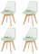 EGGREE 4er-Set Skandinavische AusgehöHlte Esszimmerstühle SGS GeprüFt, Set of 4 Gepolsterte HerausgehöHlt KüChenstüHle Retro BüRostüHle, Beine Aus Massiver Buche - Eiscreme Grün