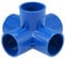 TOP-VIGOR Lot De 2 Raccords PVC 5 Voies À 90° 32mm, Connecteur 3D Multi-Directionnel Pour Tuyauterie D'Arrosage, Structure DIY Et Plomberie, Bleu