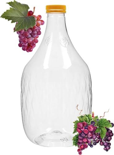 lilawelt24 5L Weinflasche Weinballon aus Kunstoff GÄRBALLON Ballonflasche Gallone Leere Flasche zum Befüllen Wasseraufbewahrung Gärflasche PET (5L)