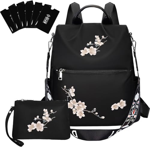 Eshow Zaino Donna, Zainetto Antifurto Multifunzionale, Borsa Casual ed Moda per Viaggio, Scuola, Lavoro, Shopping, Visite e Università