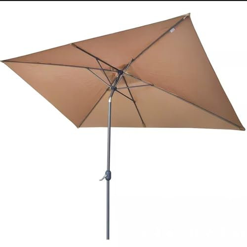 Rechteckiger Terrassenschirm, 2 x 2 m, grün, für den Außenbereich, Marktschirm mit Kurbel, wasserdicht, verstellbare Neigung, 4 Rippen, perfekt für Pool, Deck und Terrasse